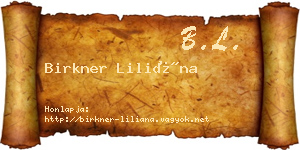 Birkner Liliána névjegykártya